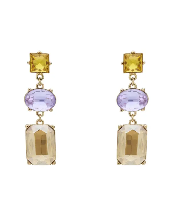 3 TIER RECTANGLE DROP EARRING
