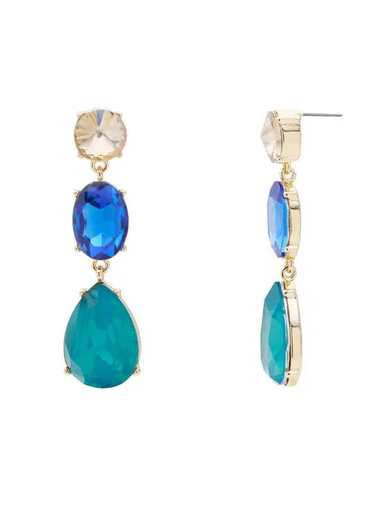3 TIER STONE DROP EARRING — view 3