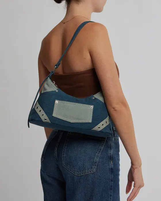 Ashley Blue Denim Shoulder Bag — view 3