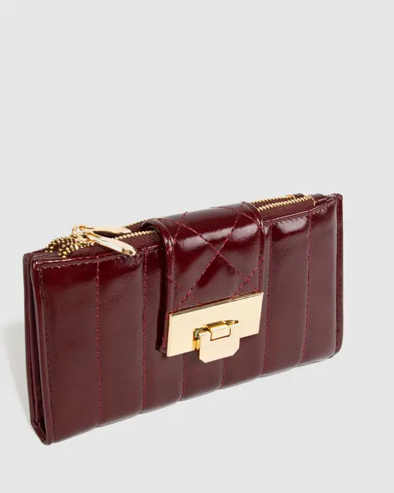 Berry Greta Quilt Wallet — view 3