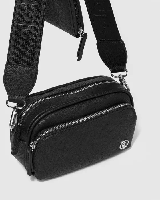 Black And Silver Amalia Webbing Crossbody Bag — view 3