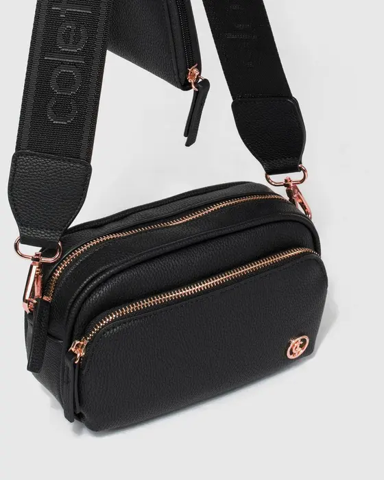 Black And Rose Gold Amalia Crossbody Bag — view 3