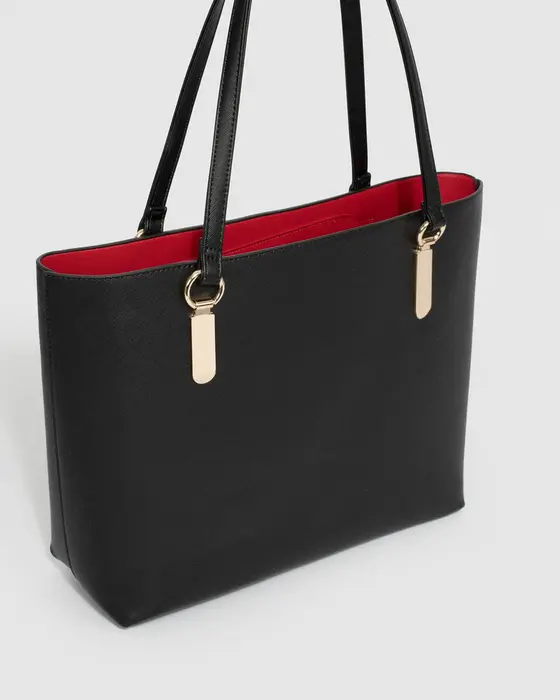 Black & Red Angelina Tote Bag — view 3