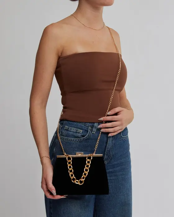 Black Crystal Top Handle Bag — view 3