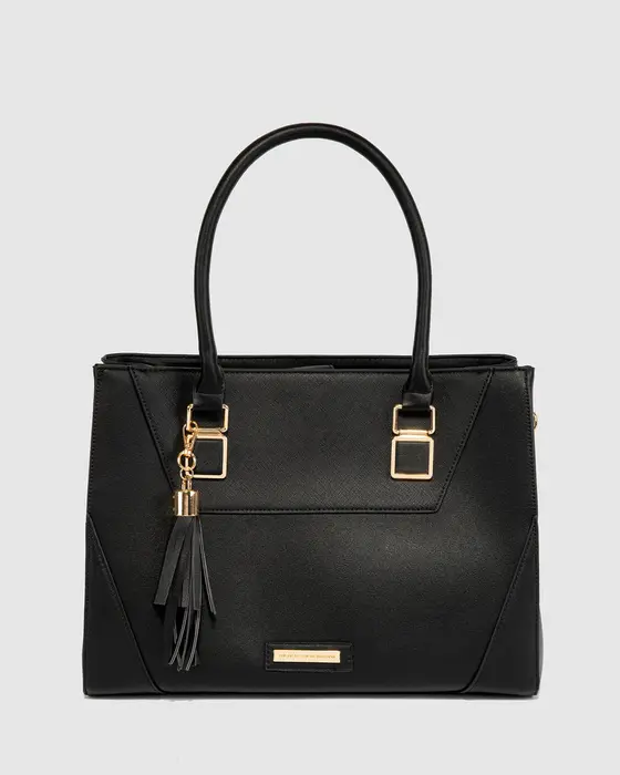Black Demi Panel Tote Bag
