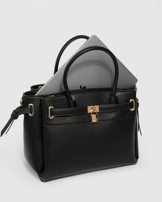 Black Elora Tie Tassel Tote Bag — view 3