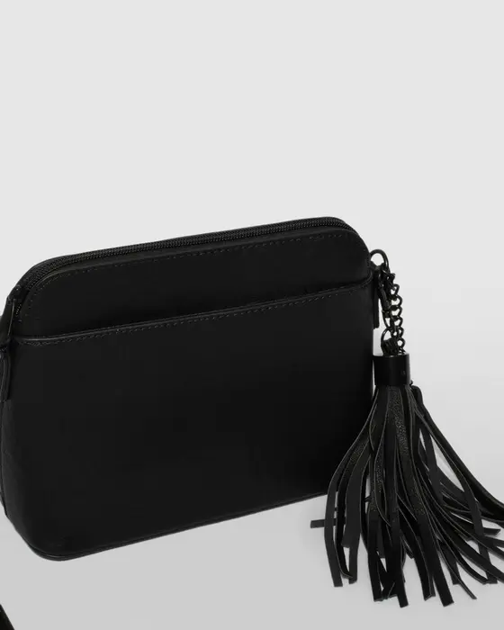 Black Karen Tassel Crossbody Bag — view 3