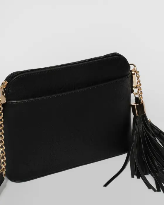 Black Karen Tassel Crossbody Bag — view 3
