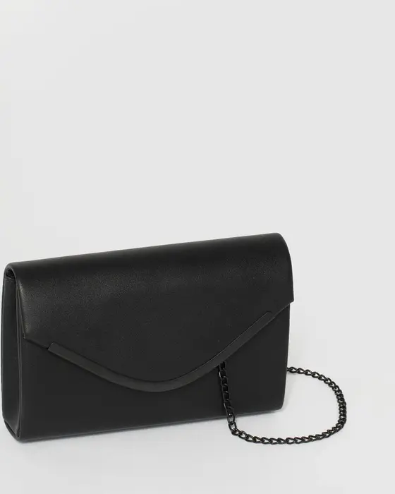 Black Lila Curve Clutch Bag — view 3