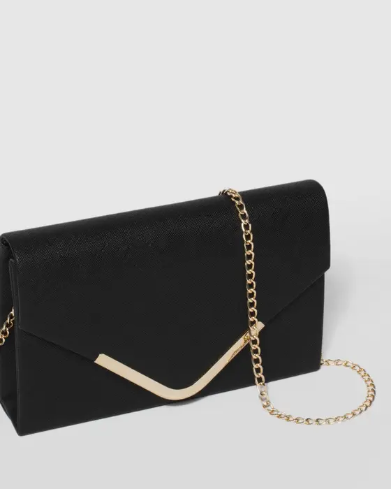 Black Lila Envelope Clutch Bag — view 3