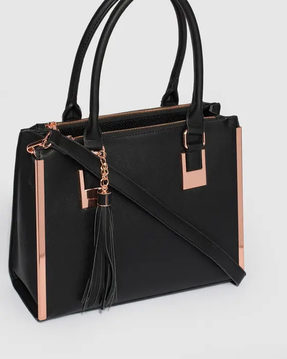 Black And Rose Gold Lucy Tote Bag — view 3