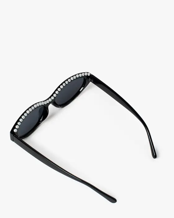 Black Pearl Embellished Rounded Sunglasses — view 3