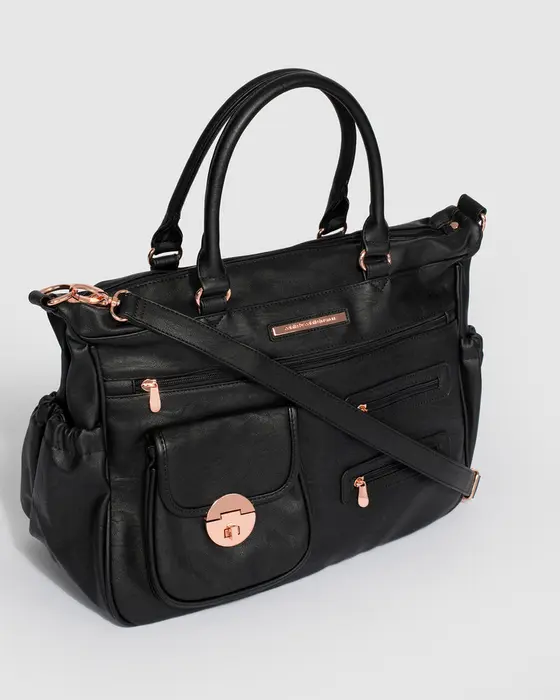 Black And Rose Gold Pocket Baby Bag — view 3