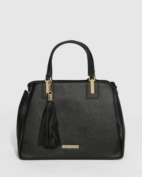 Black Toni Tassel Tote Bag