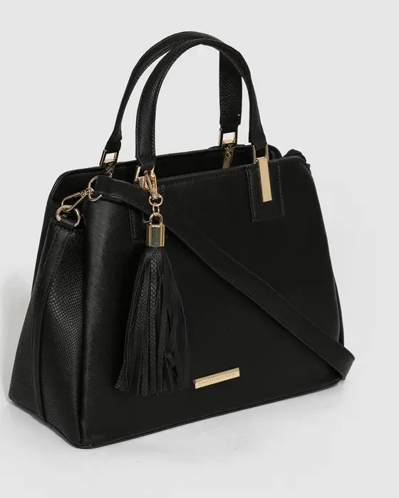 Black Toni Tassel Tote Bag — view 3