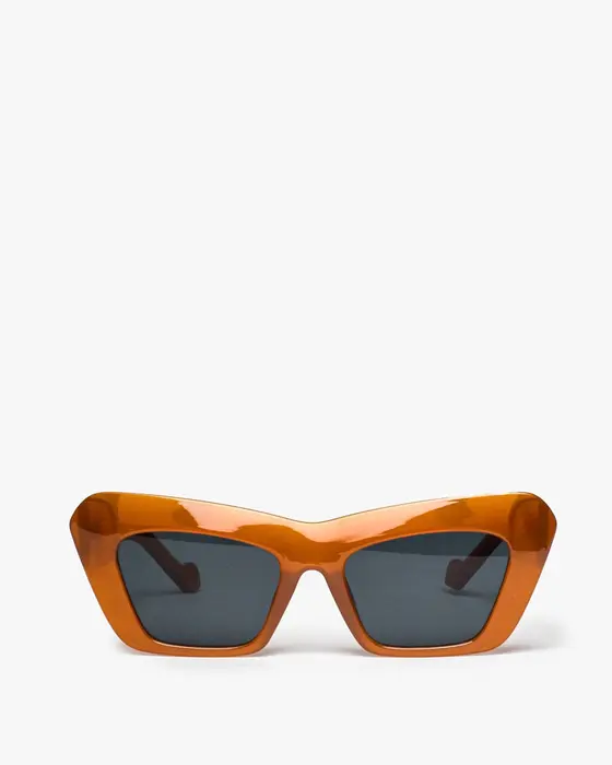 Brown Cat-Eye Chunky Frame Sunglasses