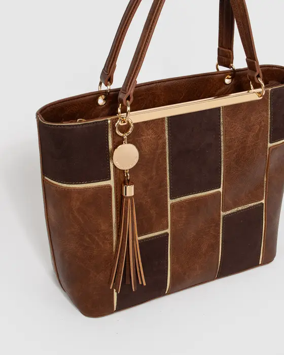 Brown Erica Limited Edition Panel Tote Bag — view 3