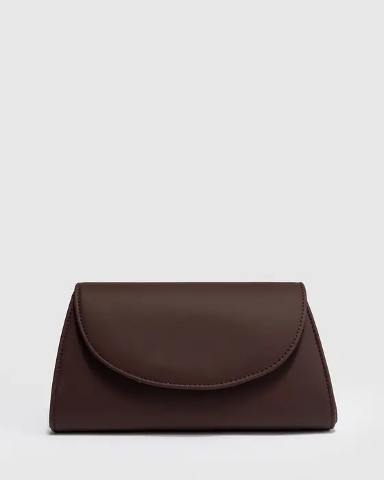 Brown Leaha Clutch