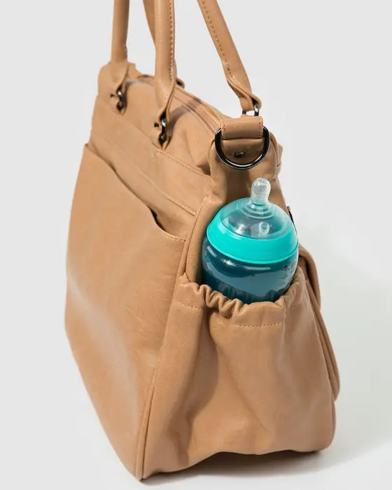Caramel And Gunmetal Baby Bag — view 3