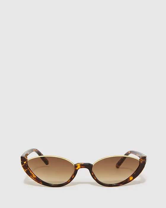 Cateye Open Frame Sunglasses - Tortoise Shell