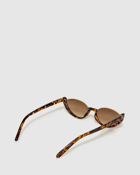 Cateye Open Frame Sunglasses - Tortoise Shell — view 3