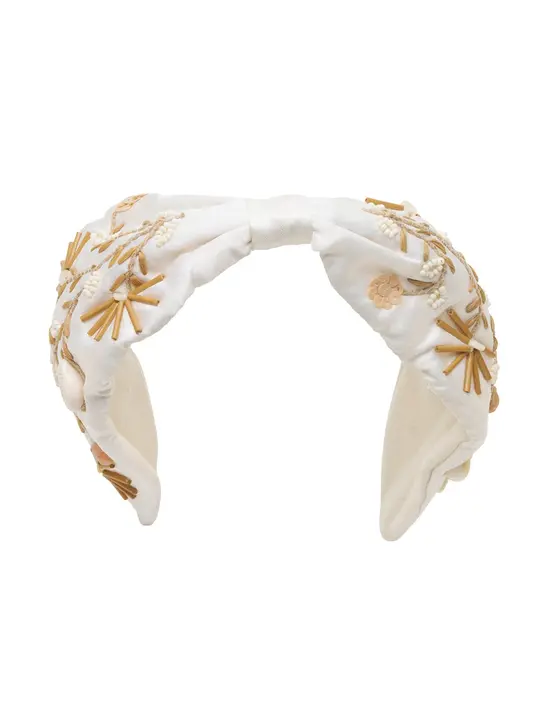 COASTAL BEADED WIDE KNOT HEADBAND