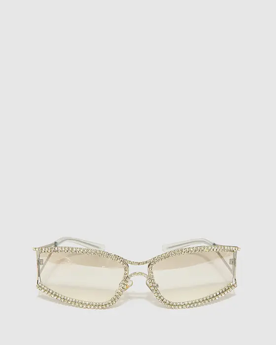 Crystal Speedy Sunglasses - Silver