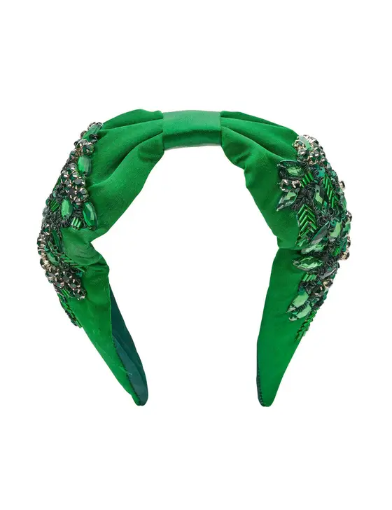 EVERGREEN BEADED WIDE KNOT HEADBAND — view 3