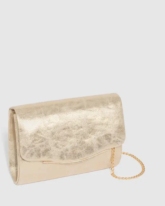 Gold Adele Evening Clutch Bag — view 3