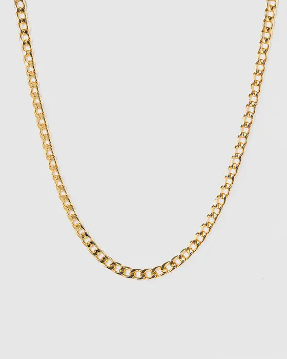 Gold Curb Chain Necklace