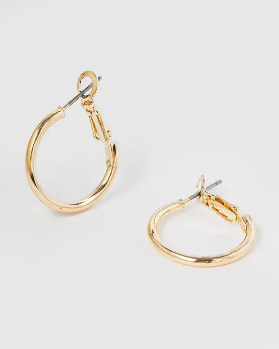 Gold Fine Hoop Earrings - 20mm