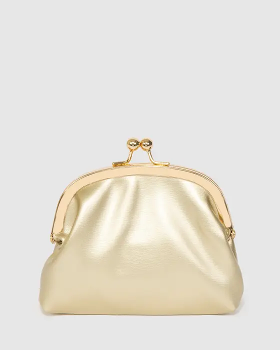 Gold Kids Gigi Gold Clutch Bag