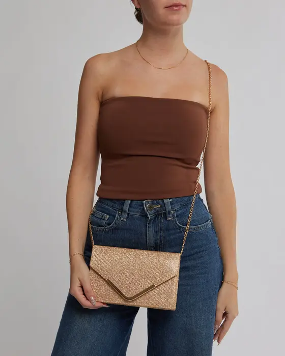 Gold Lila Envelope Clutch Bag — view 3