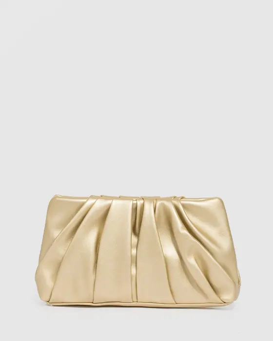 Gold Lucy Pouch Clutch Bag
