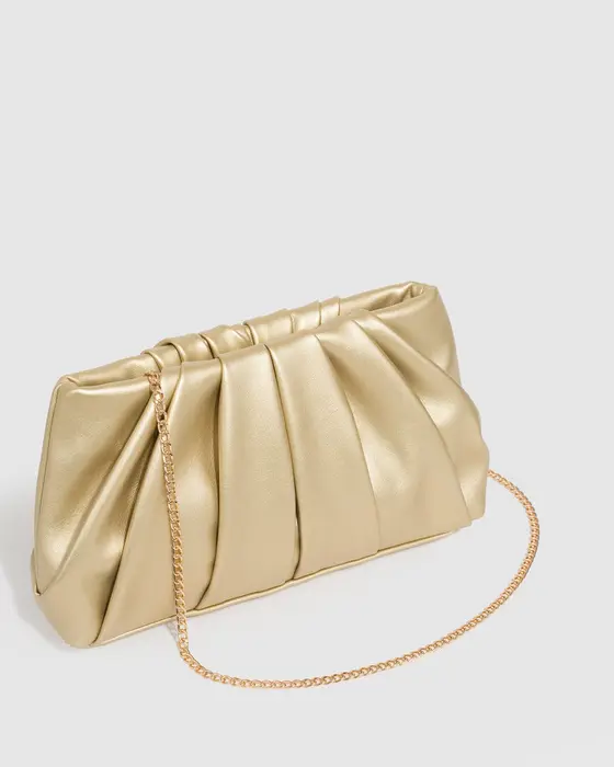 Gold Lucy Pouch Clutch Bag — view 3
