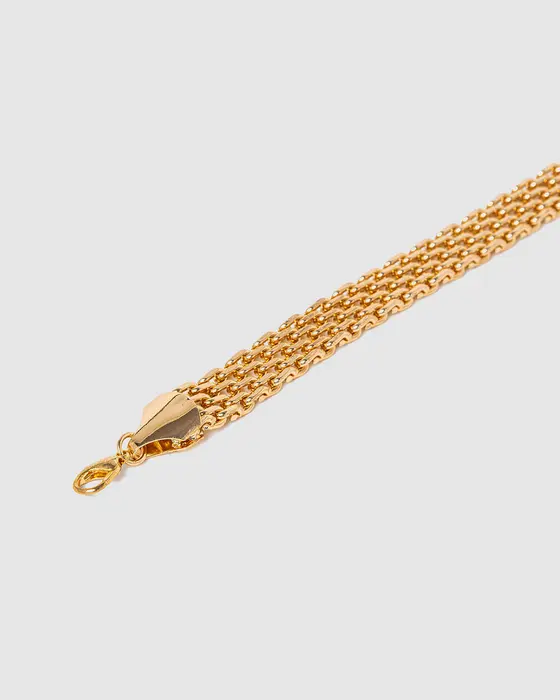 Gold Multi Row Linked Chain Bracelet — view 3
