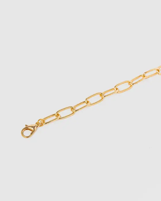 Gold Paperclip Chain Bracelet — view 3
