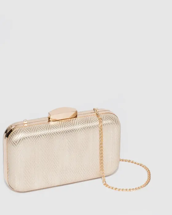 Gold Penelope Hardcase Clutch Bag — view 3