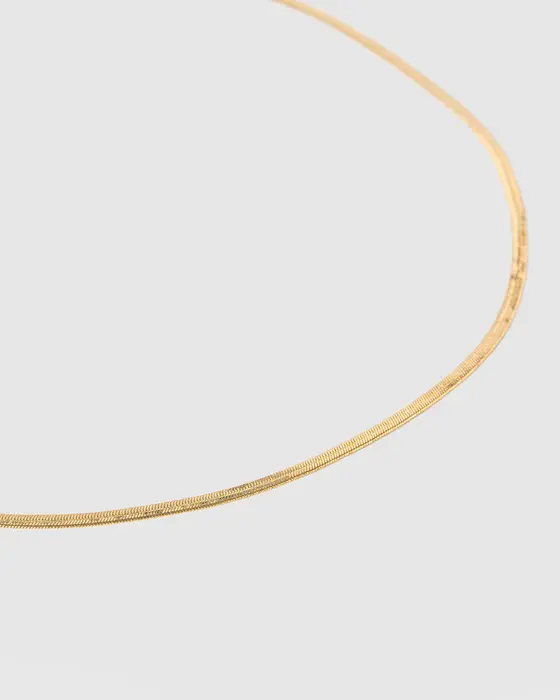 Gold Snake Chain Necklace — view 3