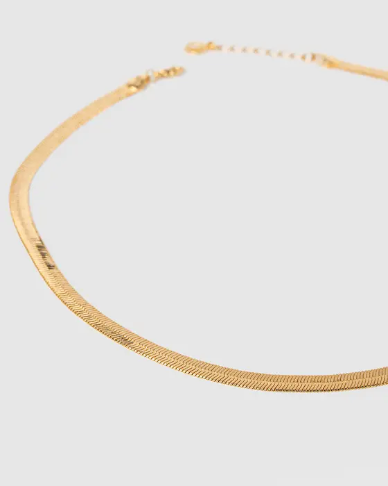 Gold Thick Snake Chain Necklace — view 3