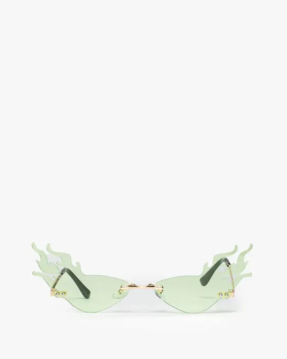 Green Cool Flame Look Sunglasses