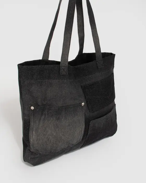 Grey Clara Denim Tote — view 3