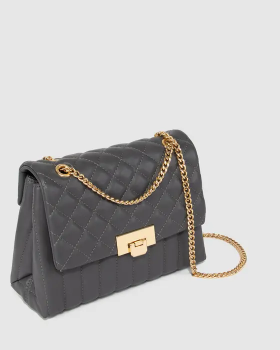 Grey Malia Quilt Crossbody — view 3