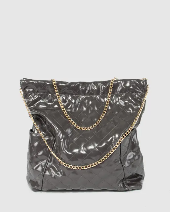 Grey Zara Slouch Quilt Tote