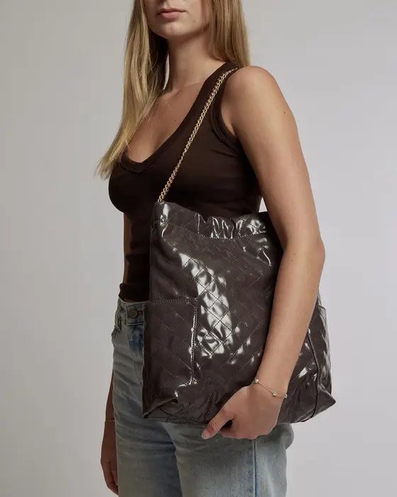 Grey Zara Slouch Quilt Tote — view 3