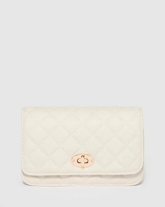 Ivory Eboni Quilted Crossbody Bag