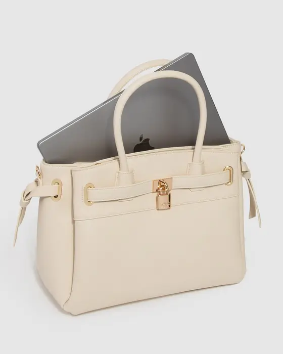 Ivory Elora Tie Tassel Tote Bag — view 3