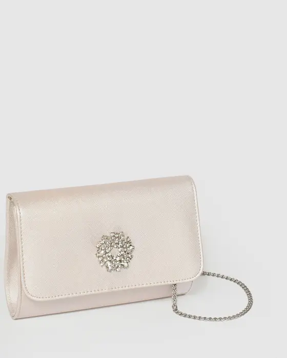 Ivory Lulu Crystal Clutch Bag — view 3