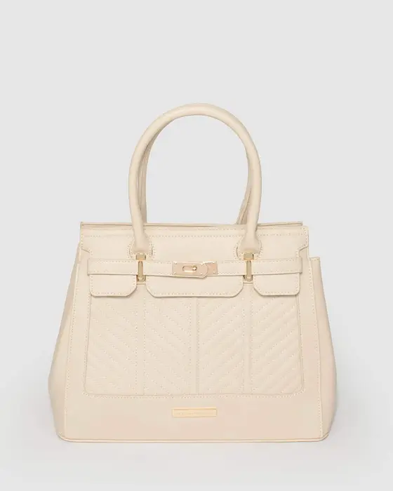 Ivory Maryanne Quilted Tote Bag