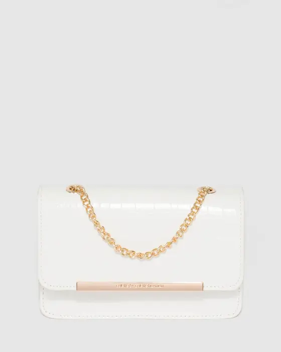 White Lauren Chain Crossbody Bag